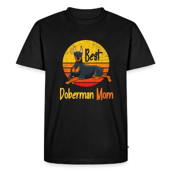 Best Doberman Mom Ever Funny Vintage Doberman Dog - Men's Premium Organic T-Shirt - black - Front - Nico (187cm)