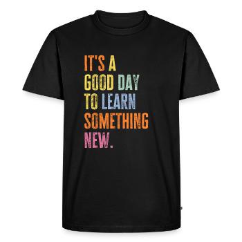 It's A Good Day To Learn Back to School Teacher - Men's Premium Organic T-Shirt - black - Front - Nico (187cm)
