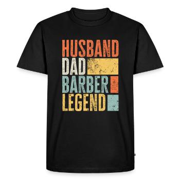 Barbier Mari Papa Légendaire Coupe-cheveux Meilleur - T-shirt Premium bio Homme - noir - Devant - Nico (187cm)