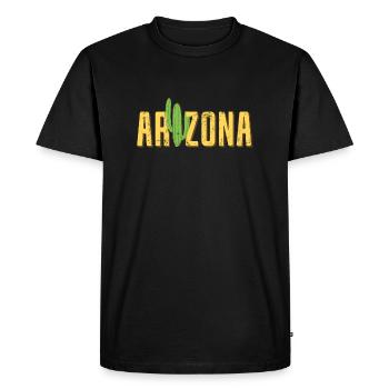 Arizona Cactus Retro Saguaro Cactus Vintage Love - Men's Premium Organic T-Shirt - black - Front - Nico (187cm)