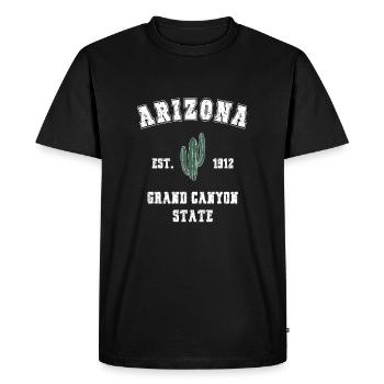 Arizona Cactus Retro Saguaro Cactus Vintage Love - Men's Premium Organic T-Shirt - black - Front - Nico (187cm)