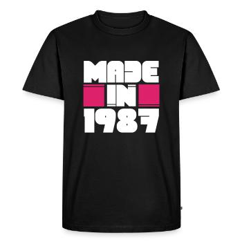 Fabriqué en 1987 Awesome Retro Birthday Vintage Born - T-shirt Premium bio Homme - noir - Devant - Nico (187cm)