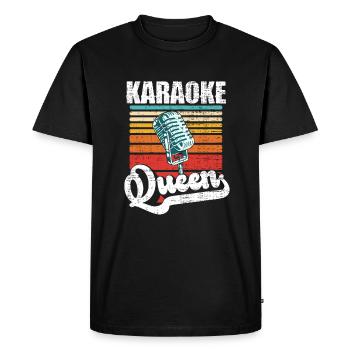 Karaoke Queen Singing Lover Vintage Microphone - T-shirt Premium bio Homme - noir - Devant - Nico (187cm)