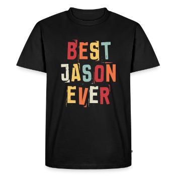 Meilleur Jason jamais populaire rétro Birth Names Jason - T-shirt Premium bio Homme - noir - Devant - Nico (187cm)