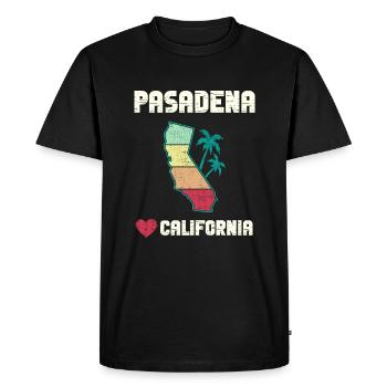 Retro Love Pasadena Californie CA Cali Vintage - T-shirt Premium bio Homme - noir - Devant - Nico (187cm)