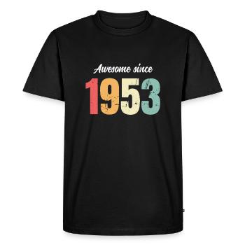 Awesome Since 1953 Birthday Vintage Legends 1953 - Men's Premium Organic T-Shirt - black - Front - Nico (187cm)