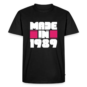 Made In 1989 Awesome Retro Birthday Vintage Born - Men's Premium Organic T-Shirt - black - Front - Nico (187cm)