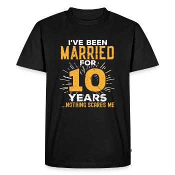 10e anniversaire de mariage Drôles de couples mariés Gif - T-shirt Premium bio Homme - noir - Devant - Nico (187cm)