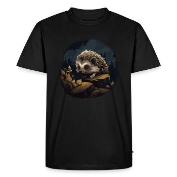 Hérisson Hérisson Bébé Animal Forêt Nature - T-shirt Premium bio Homme - noir - Devant - Nico (187cm)