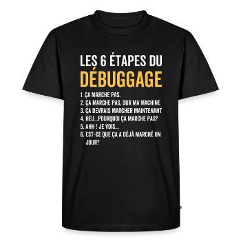 Cadeau Informatique Rigolo pour Programmeur - T-shirt Premium bio Homme - noir - Devant - Nico (187cm)