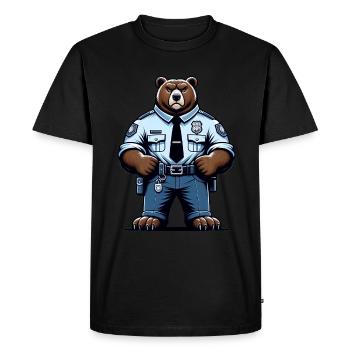 Cute Bear Police Officer - Men's Premium Organic T-Shirt - black - Front - Nico (187cm)