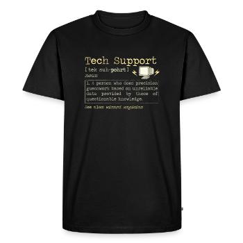 Tech Support | Ordinateur Helpdesk Technique Aide - T-shirt Premium bio Homme - noir - Devant - Nico (187cm)