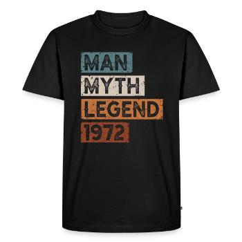 Né en 1972 Man Myth Legend - T-shirt Premium bio Homme - noir - Devant - Nico (187cm)