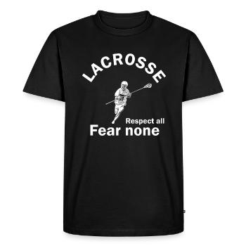 Lacrosse Peur aucun respect tout - T-shirt Premium bio Homme - noir - Devant - Nico (187cm)