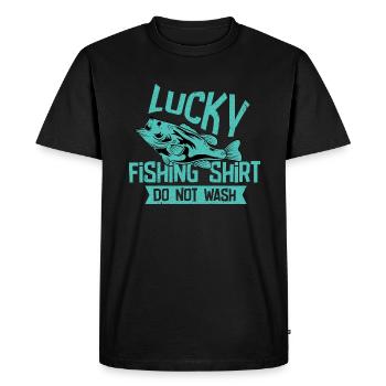 Pêcheur Pêcheur Pêche Canne à pêche Pêche Pêcheur - T-shirt Premium bio Homme - noir - Devant - Nico (187cm)