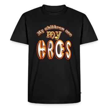My Children are my Heroes - Men's Premium Organic T-Shirt - black - Front - Nico (187cm)