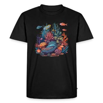 Fish Corals Sea Ocean Marine Life Animals - Men's Premium Organic T-Shirt - black - Front - Nico (187cm)