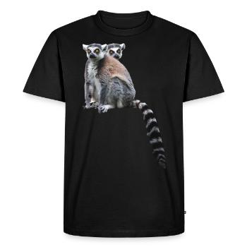 Lémuriens Madagascar - T-shirt Premium bio Homme - noir - Devant - Nico (187cm)