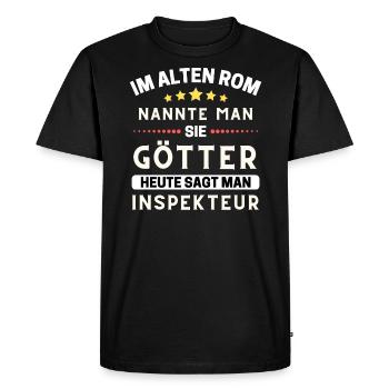 In ancient Rome, they were gods. Today Inspector - Men's Premium Organic T-Shirt - black - Front - Nico (187cm)
