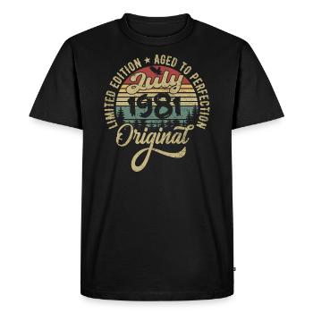 Birthday July 1981 July 1981 July 1981 - Men's Premium Organic T-Shirt - black - Front - Nico (187cm)