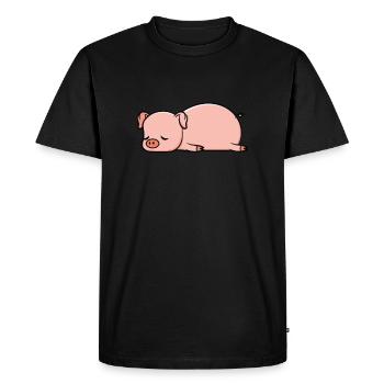 Non aujourd'hui cadeau de bacon de porc paresseux de porc - T-shirt Premium bio Homme - noir - Devant - Nico (187cm)