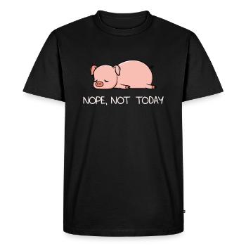 Non aujourd'hui cadeau de bacon de porc paresseux de porc - T-shirt Premium bio Homme - noir - Devant - Nico (187cm)