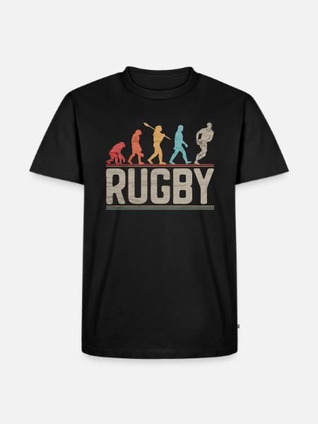 Rugby Funny Evolution for Men Rugby Players - Men's Premium Organic T-Shirt - black