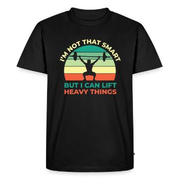 Musculation Force Strong Fitness Power Triathlon - T-shirt Premium bio Homme - noir - Devant - Nico (187cm)