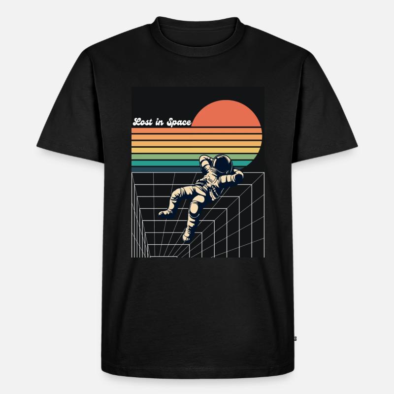 Lost in Space - Männer Premium Bio T-Shirt - Schwarz