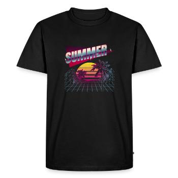 T-shirt d’été - T-shirt Premium bio Homme - noir - Devant - Nico (187cm)