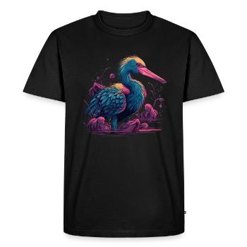 Pélican Oiseau aquatique - T-shirt Premium bio Homme - noir - Devant - Nico (187cm)