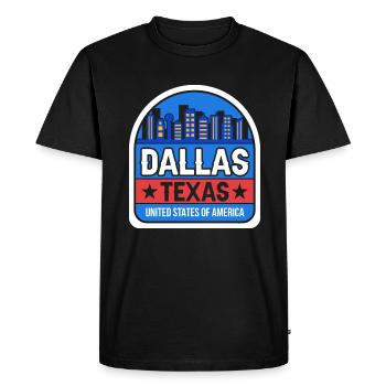 Dallas Texas USA Design pour les fiers Dallasites - T-shirt Premium bio Homme - noir - Devant - Nico (187cm)
