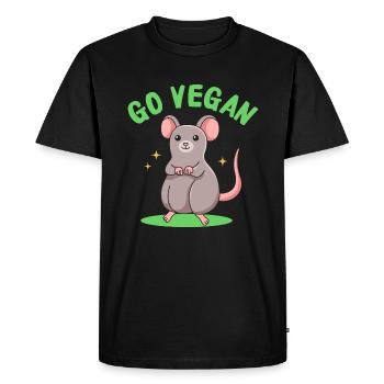 Conception de rats pour les fiers végétaliens - T-shirt Premium bio Homme - noir - Devant - Nico (187cm)