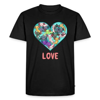 Aimez toutes sortes de design d’axolotl pour les fans d’axolotl - T-shirt Premium bio Homme - noir - Devant - Nico (187cm)