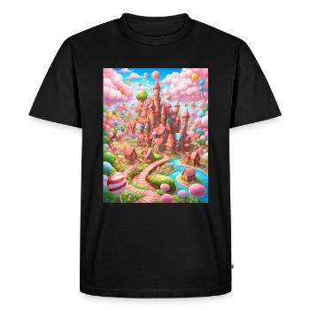 Candy Land, Château de Candy, Dreamland - T-shirt Premium bio Homme - noir - Devant - Nico (187cm)