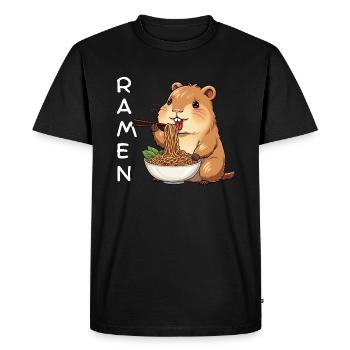 Ramen Capybara - T-shirt Premium bio Homme - noir - Devant - Nico (187cm)