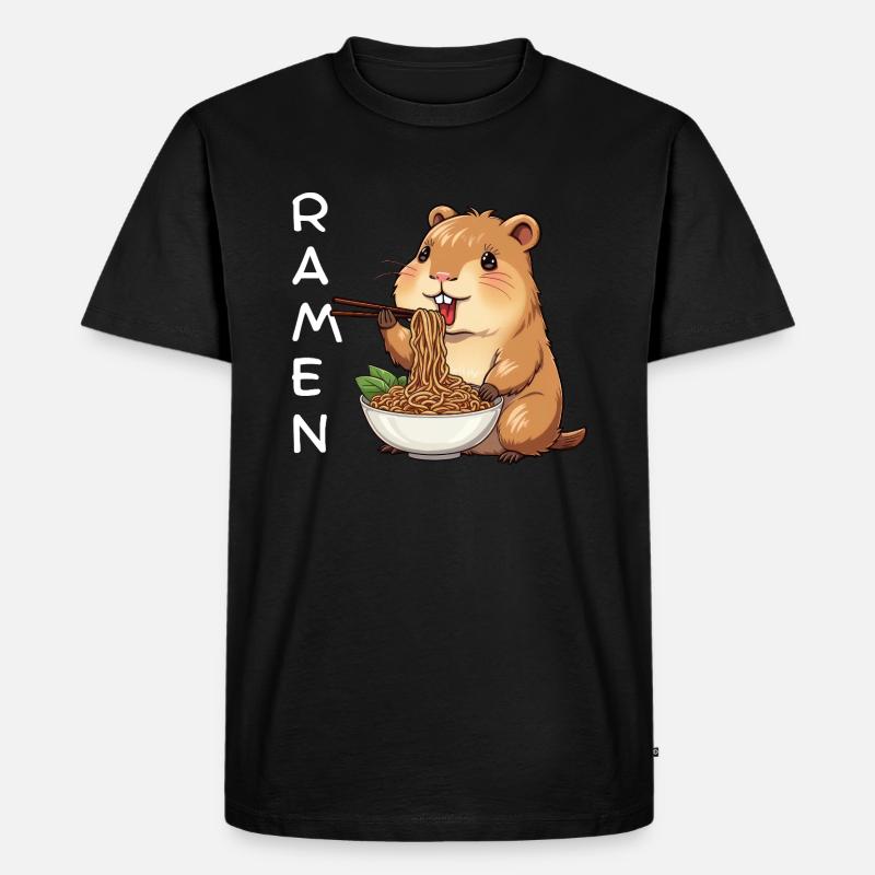 Ramen Capybara - Männer Premium Bio T-Shirt - Schwarz