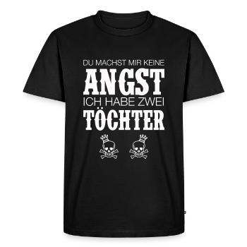 MUTTER VATER VON TÖCHTERN MOM DAD SPRÜCHE GESCHENK - Männer Premium Bio T-Shirt - Schwarz - Vorne - Nico (187cm)