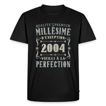 Anniversaire Millésime 2004 Classique Fête - T-shirt Premium bio Homme - noir - Devant - Nico (187cm)