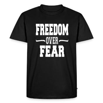 LA LIBERTÉ PLUTÔT QUE LA PEUR - T-shirt Premium bio Homme - noir - Devant - Nico (187cm)