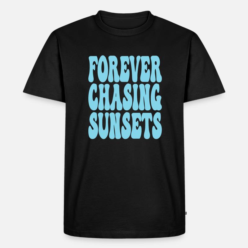 FOREVER CHASING SUNSETS - Männer Premium Bio T-Shirt - Schwarz