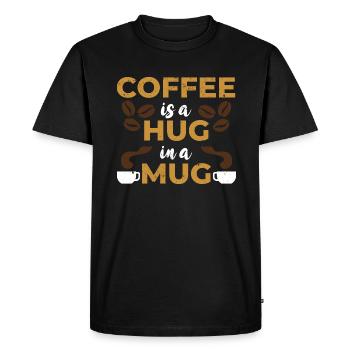 Coffee Espresso Morning Coffee Drinker Americano - T-shirt Premium bio Homme - noir - Devant - Nico (187cm)