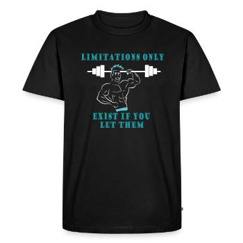 Bodybuilding Weight Training Fitness Muscle Building - Men's Premium Organic T-Shirt - black - Front - Nico (187cm)