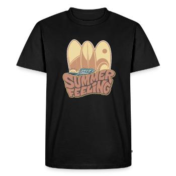 Sentiment d’été - T-shirt Premium bio Homme - noir - Devant - Nico (187cm)