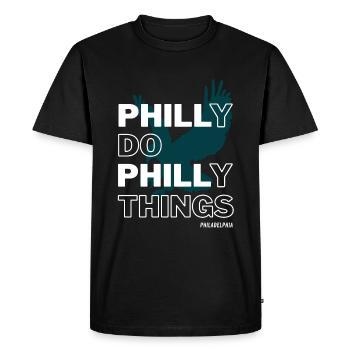 Philadelphie Pennsylvania City - T-shirt Premium bio Homme - noir - Devant - Nico (187cm)