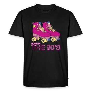 Né dans les années 90 - T-shirt Premium bio Homme - noir - Devant - Nico (187cm)