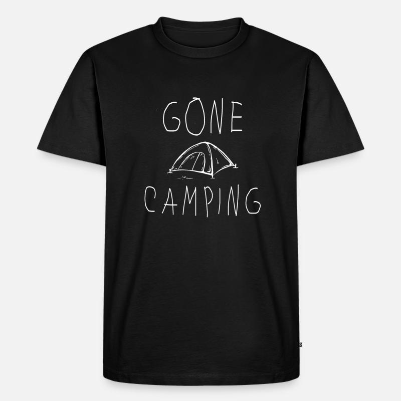 GONE CAMPING white 4x4 - Männer Premium Bio T-Shirt - Schwarz