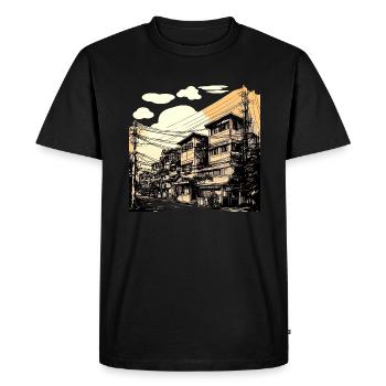 Ville asiatique - T-shirt Premium bio Homme - noir - Devant - Nico (187cm)