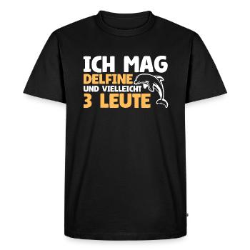 J’aime les dauphins et peut-être 3 personnes - T-shirt Premium bio Homme - noir - Devant - Nico (187cm)