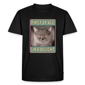 First Of All I'm A Delight - Men's Premium Organic T-Shirt - black - Front - Nico (187cm)